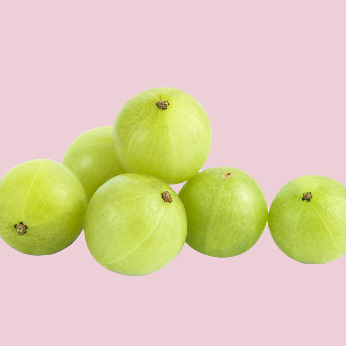 indian gooseberry with leaf isolated on white background